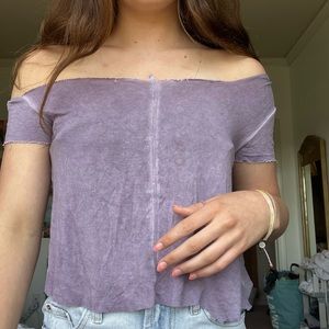 Cute washed purple crop top